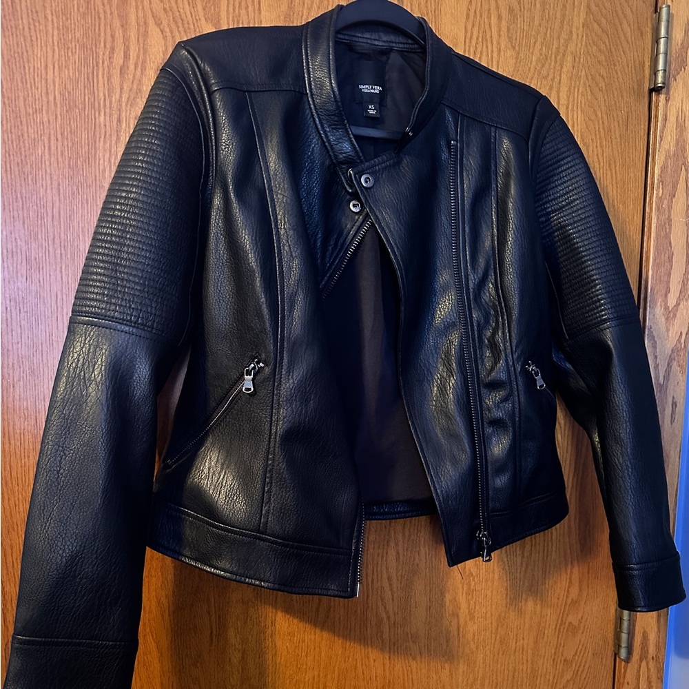 Vera Wang Black Leather Jacket